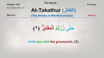 102 - At-Takathur (The Rivalry in world Increase) -(سورة التكاثر)