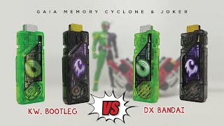 KW vs DX Gaia Memory Cyclone Joker super Bootleg Recast KW Fake vs DX Bandai Kamen Rider Double W