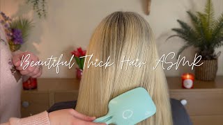 ASMR Brushing Thick Hair with Gentle Hand Movements for Pure Relaxation