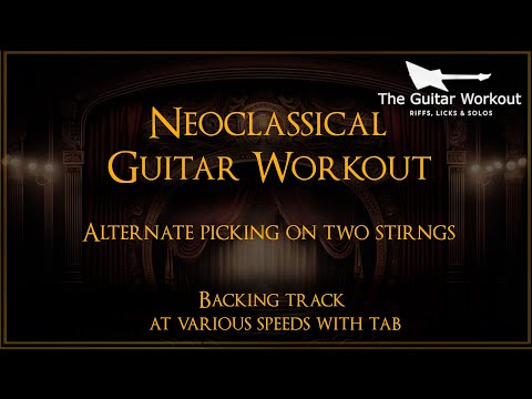 Easy Neoclassical Guitar Exercise - Alternate Picking on Two Strings