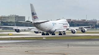 Boeing 747 engine explodes during takeoff