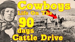 Cowboys life on The 90 Days Cattle Drive in The Old West Cowboys life on The 90 Days Cattle Drive in The Old West
