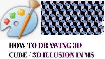 how to drawing 3D cube/ 3D illusion in ms paint. #mspaint