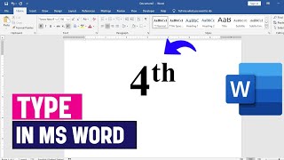 How to Write 4th in Microsoft Word | Superscript Number Tutorial