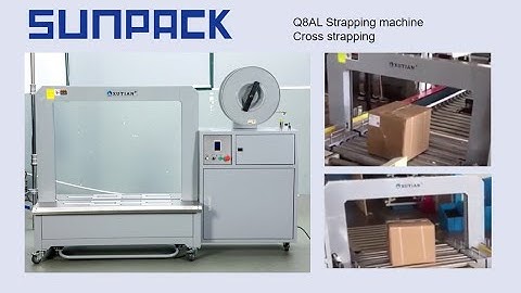 Q8AL Automatic cross strapping machine,low table with Aluminum roller from SUNPACK