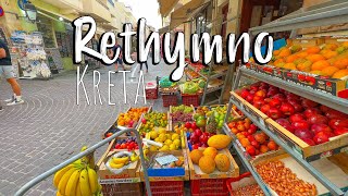 Crete Greece, Rethymno, walking tour in 4k, Kreta Griechenland