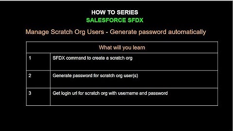1. Salesforce SFDX I Manage Scratch Org Users - Generate password automatically