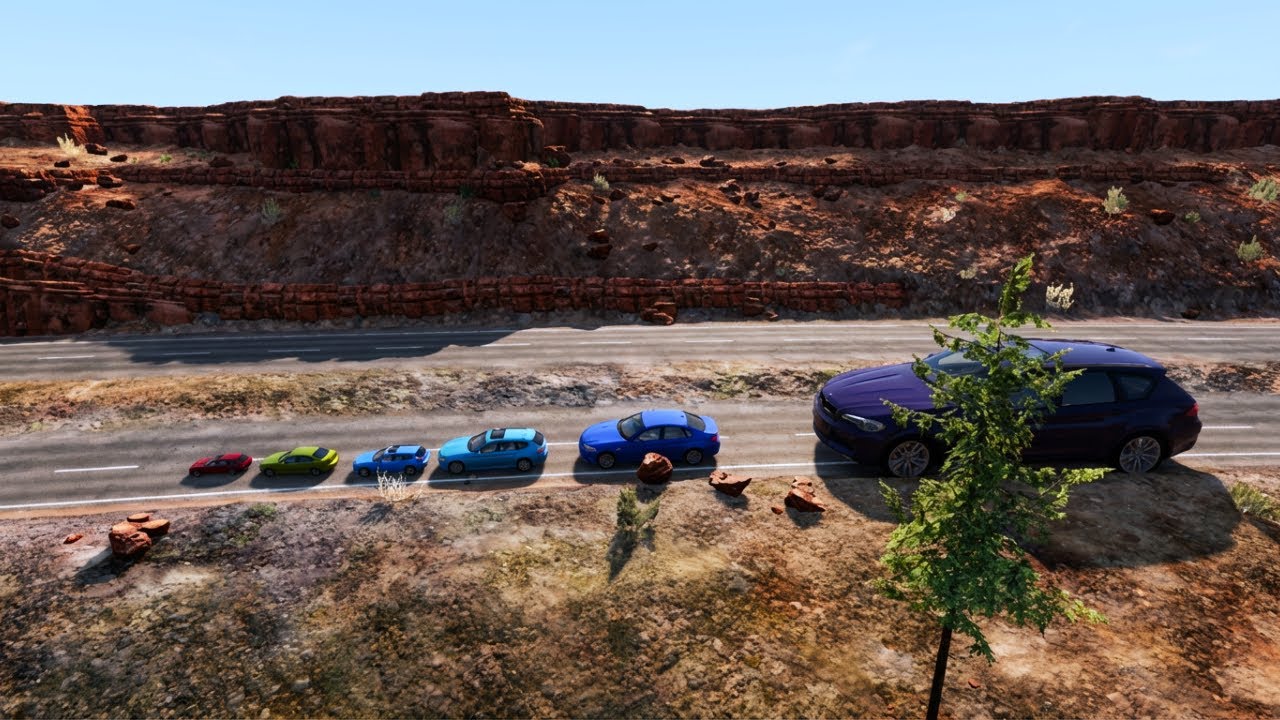 Small to Giant Cars vs Giant Bulge - BeamNG.drive