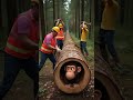 Monkey Stuck in Tree Stump 🐒 | Real Animal Rescue | Emotional Wildlife Moment