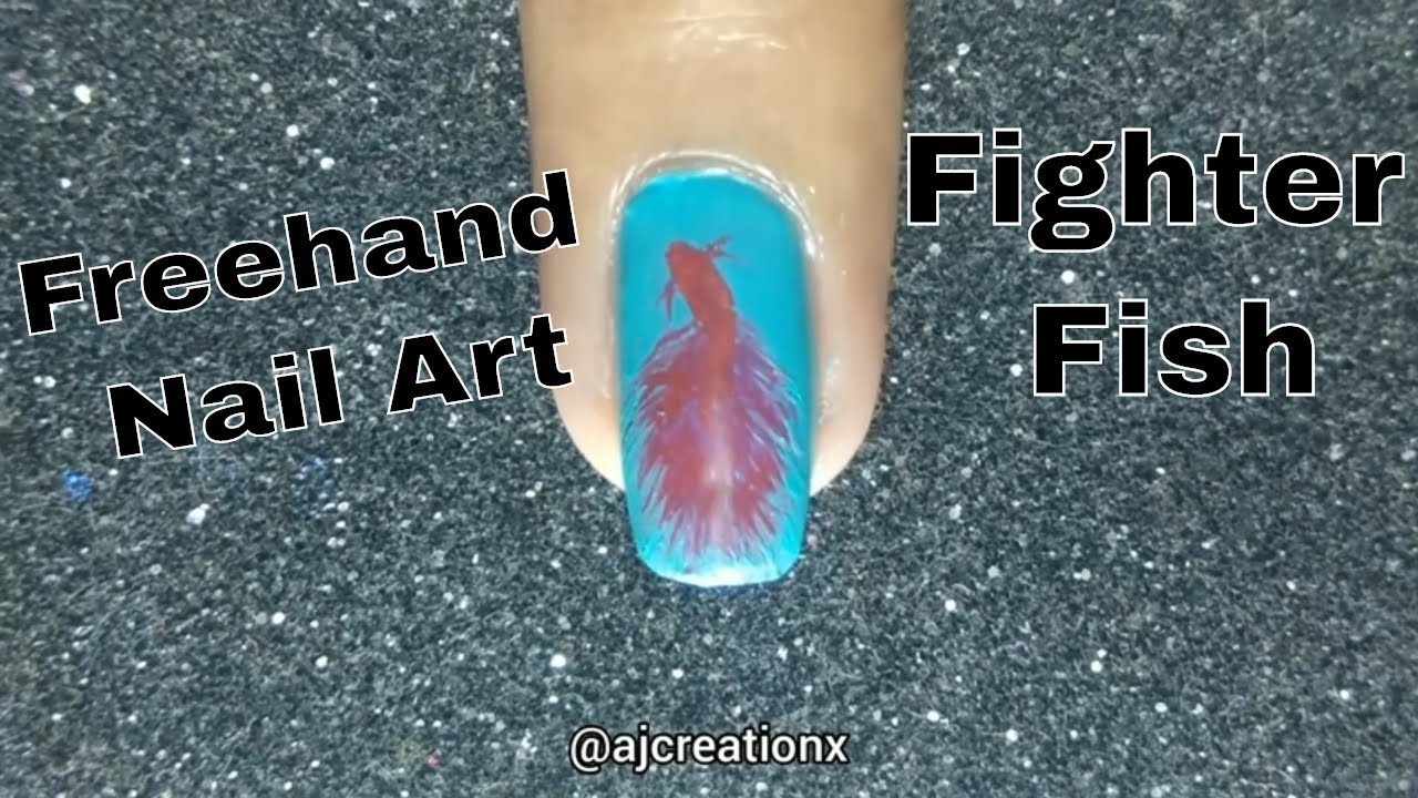 8. Glittery Fish Nail Accents - wide 7