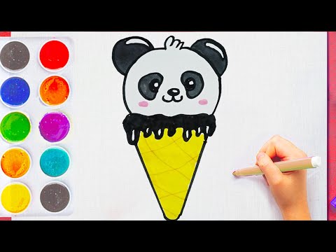 Como Dibujar y Colorear Helados - Aprende Los Colores Pintando