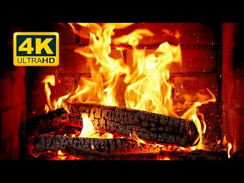 🔥 FIREPLACE Ultra HD 4K. Fireplace with Crackling Fire Sounds. Fireplace Burning. Fire Background