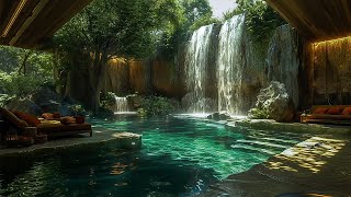 Backyard Atmosphere Relaxation With Waterfall & Bird Sound | ASMR to Treat Insomnia & Reduce Stress