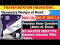 SSC JE 2025 | SSC JE Previous Year Question | Highway Engineering| IES MASTER SSC JE PYQ Civil Engg