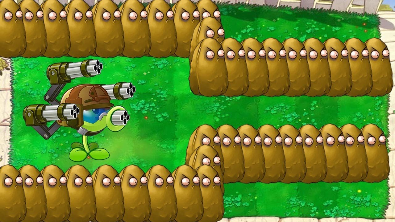 1 Gatling Pea vs 99 Tall Nut vs All Zombie - Plants vs Zombies Hack ...