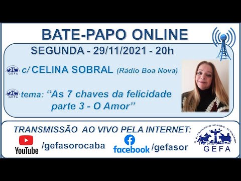 Assista: Bate-papo online - c/ CELINA SOBRAL (29/11/2021)