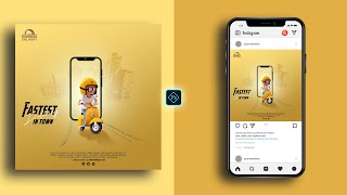 Delivery Service Social Media Post Banner Design in Photoshop | Photoshop Tutorial