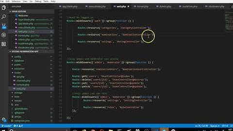 Laravel 5 6 voting app   28   routes for categories and nominations