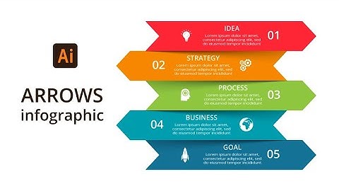 Arrows Infographic in 5 Steps in Illustrator/Free slide Adobe Illustrator, Photoshop and PowerPoint