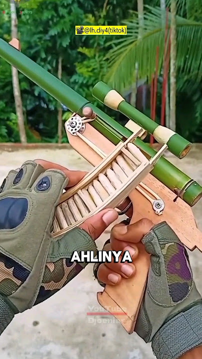 Membuat berbagai macam senjata dari bambu😯(ada yang mirip senjata ninja shinobi) #shorts #reaction
