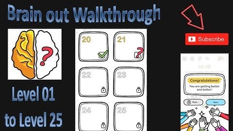 Brain Out  - Can you pass it? Walkthrough Level 01 to 25 Solutions