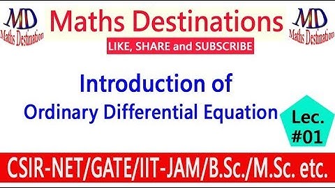 Introduction of Ordinary Differential Equation/ EP 01