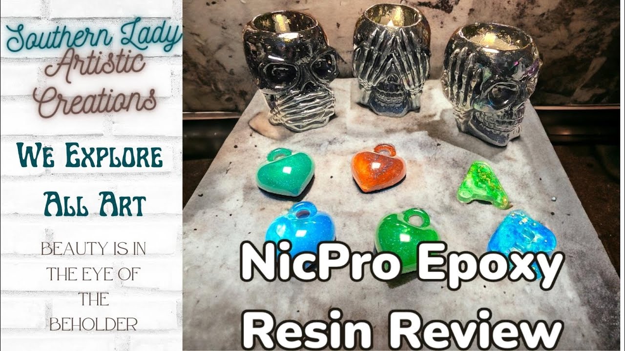 NicPro Epoxy Resin Review Pouring Hear See and Speak No Evil Skeleton Skull  Heads Silicone Molds 