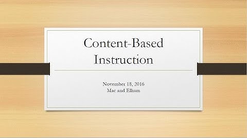 Alternative Approaches to Language Teaching: CBI & CLIL