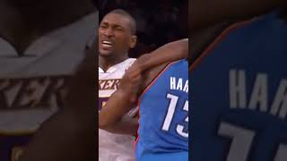 ☮️ Metta World Peace nearly *KILLED* Harden with THIS elbow to the NECK… #shorts