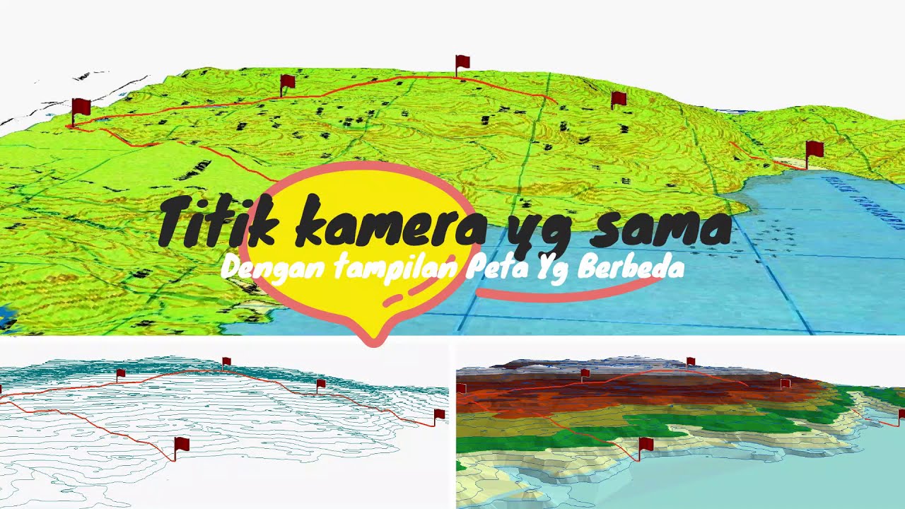 Tampilan Peta 3D Rupa Bumi indonesia edisi 1992 - YouTube