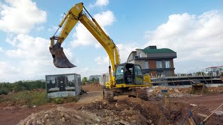 Excavator Kepçe Iş Başında Elektirik Hat Lazımı Hidromek 220 Lc2 Şfet Çe
