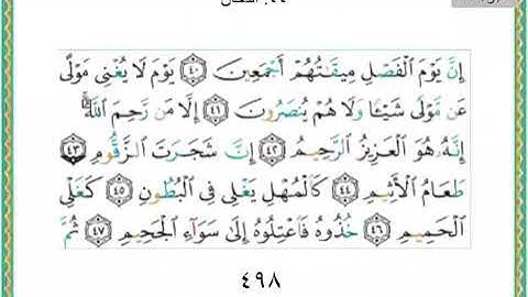 سورة الدخان من اية ٤٣ الى ٥٠