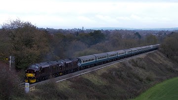 MEGA THRASH as 37669 & 37706 TACKLE the GRADIENT at Hencote hauling the Chester Christmas Explorer