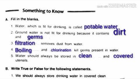 Safe water handling and storage of water chapter 9 class-4