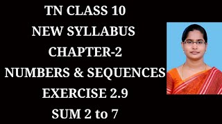 10th maths Ch-2 Numbers and Sequences| Exercise-2.9 (2 to 7)| Samacheer One plus One channel