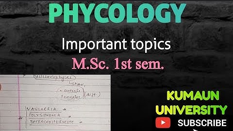 Phycology Important topics|| Kumaun University M.Sc. Botany 1st Sem Phycology paper important topics