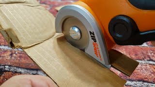 Cordless Cardboard Cutter Demonstration - Worx ZipSnip electric scissor 