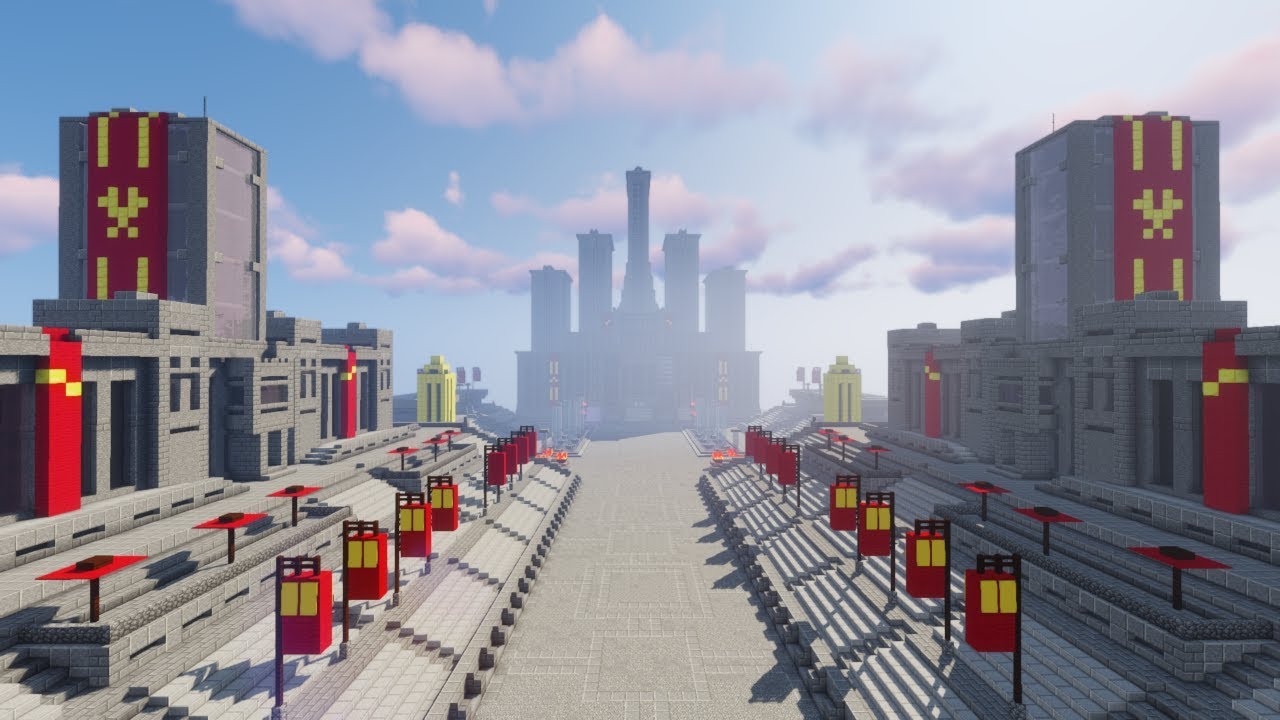 Minecraft The Hunger Games The Avenue Of The Tributes Capitol Timelapse Youtube
