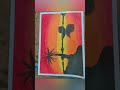 oil pastel scenery drawing #shorts