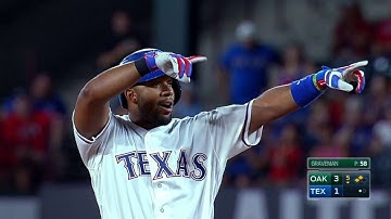 OAK@TEX: Andrus drives in Lucroy on a double to left