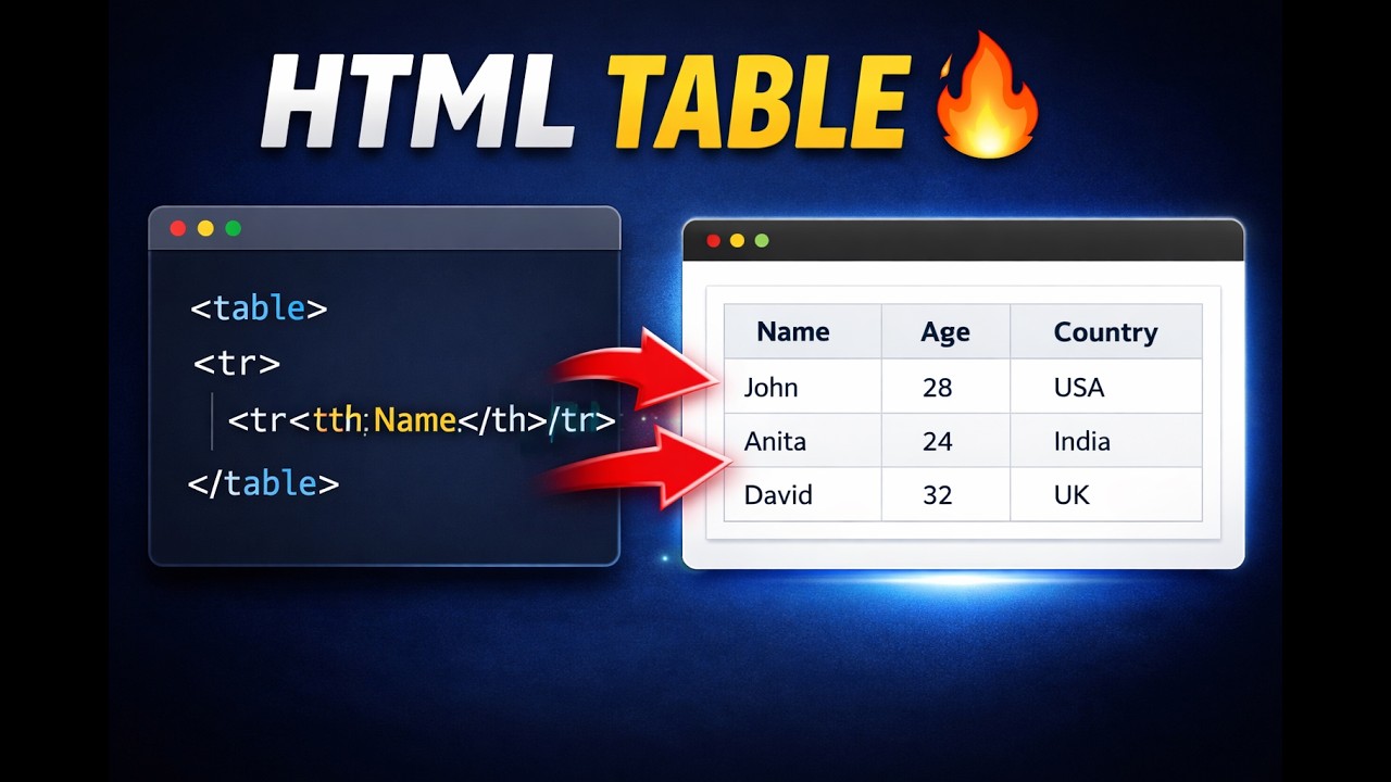 Advanced HTML Table Project | Real World Example |HTML Tables Like a ...