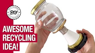 Kavanoz Kapakları ve Ampul Kullanarak Yaptığıma Kimse İnanmıyor! 😱 Recycling | Upcycling | DIY 💫