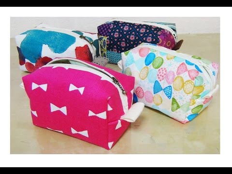 デジカメケースにも ボックスポーチの作り方 Diy How To Make Box Zipper Pouch Sewing Tutorial Youtube