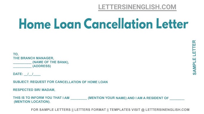 Home Loan Cancellation Letter - Sample Request Letter for Cancellation of Home Loan - YouTube