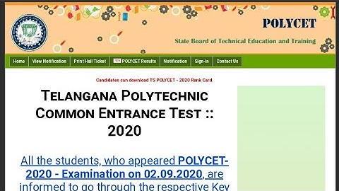 Ts Polycet results 2020 | How to check  Polycet results-2020 |