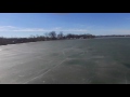 Snowmobile goes through ice! Caught on drone!