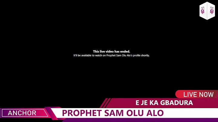 E JE KA GBADURA PELU Prophet Sam Olu Alo
