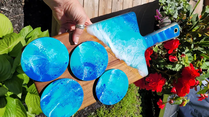 Let's make a resin beach cutting board and matchin...