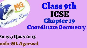 Class 9th ICSE Math Ch 19 Coordinate Geometry Ex 19.3 Qus 7 to 13