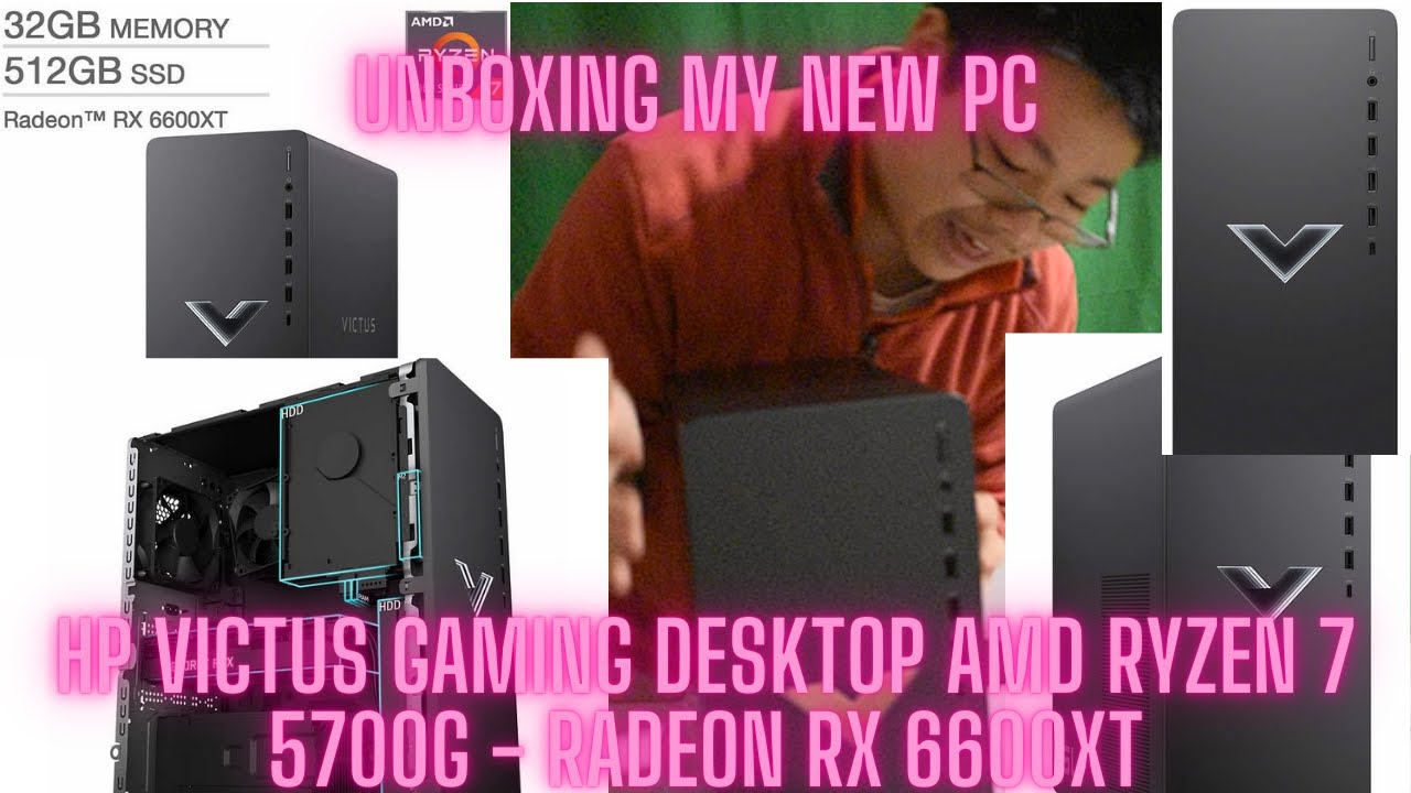 Unboxing my new PC (HP Victus Gaming Desktop with AMD Ryzen 7 5700G -  Radeon RX 6600XT)